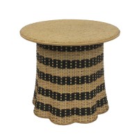 NUBIA COFFEE TABLE ΦΥΣΙΚΟ ΜΑΥΡΟ 60x60x52.5cm
