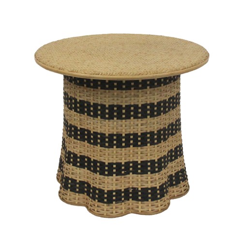 NUBIA COFFEE TABLE ΦΥΣΙΚΟ ΜΑΥΡΟ 60x60x52.5cm