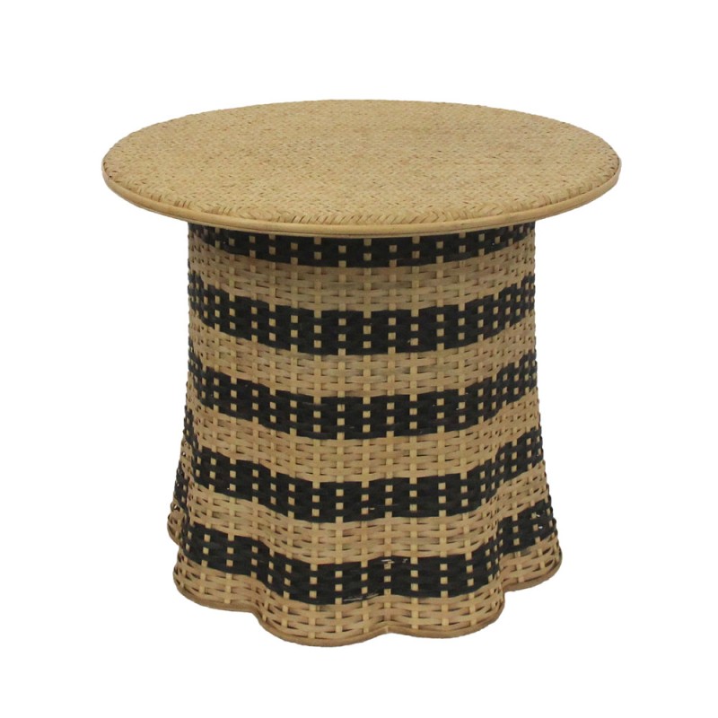 NUBIA COFFEE TABLE ΦΥΣΙΚΟ ΜΑΥΡΟ 60x60x52.5cm