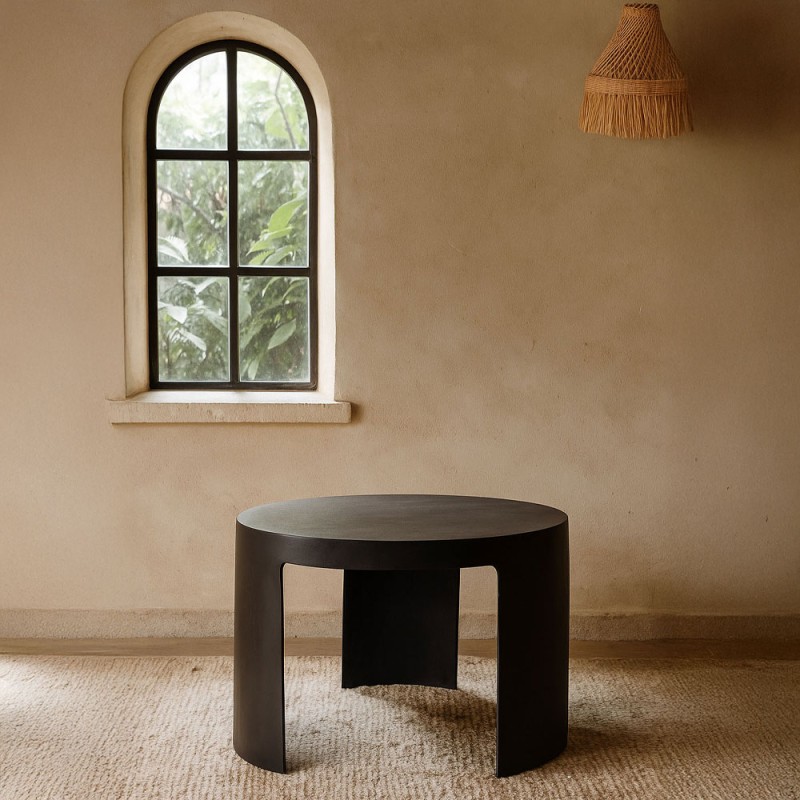 VOLCANO COFFEE TABLE ΜΑΥΡΟ 65x65x42cm