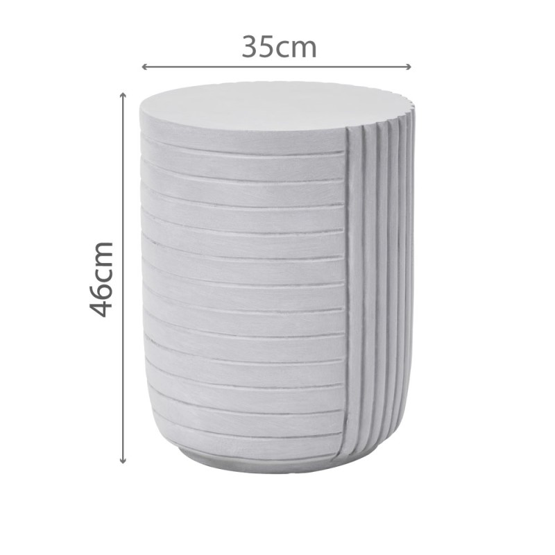 GEOMETRICAL 2 SIDE TABLE ΛΕΥΚΟ 35x35x46cm