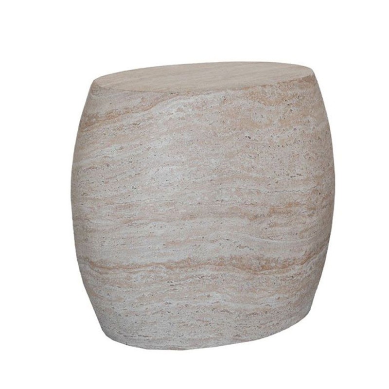LITHOS OVAL SIDE TABLE BEIGE 62x43x52.5cm