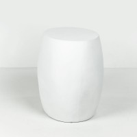 LITHOS OVAL SIDE TABLE ΛΕΥΚΟ 62x43.5x53cm
