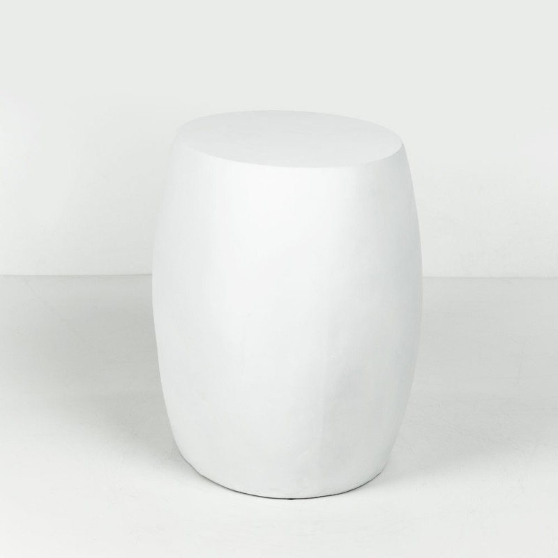 LITHOS OVAL SIDE TABLE ΛΕΥΚΟ 62x43.5x53cm