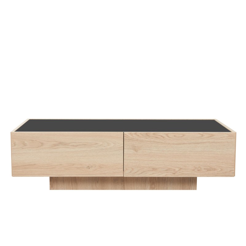 CUBIUS COFFEE TABLE ΦΥΣΙΚΟ ΦΙΜΕ ΜΑΥΡΟ 118x59x33cm