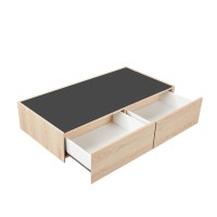 CUBIUS COFFEE TABLE ΦΥΣΙΚΟ ΦΙΜΕ ΜΑΥΡΟ 118x59x33cm