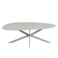 CASPIAN COFFEE TABLE ΓΚΡΙ ΜΕ ΟΨΗ ΜΑΡΜΑΡΟΥ LATTE 120x60x43cm