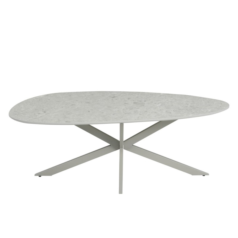 CASPIAN COFFEE TABLE ΓΚΡΙ ΜΕ ΟΨΗ ΜΑΡΜΑΡΟΥ LATTE 120x60x43cm