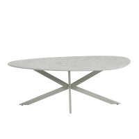 CASPIAN COFFEE TABLE ΓΚΡΙ ΜΕ ΟΨΗ ΜΑΡΜΑΡΟΥ LATTE 120x60x43cm