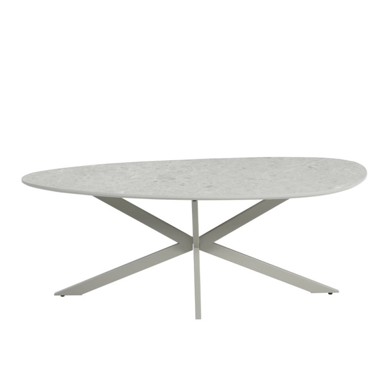 CASPIAN COFFEE TABLE ΓΚΡΙ ΜΕ ΟΨΗ ΜΑΡΜΑΡΟΥ LATTE 120x60x43cm