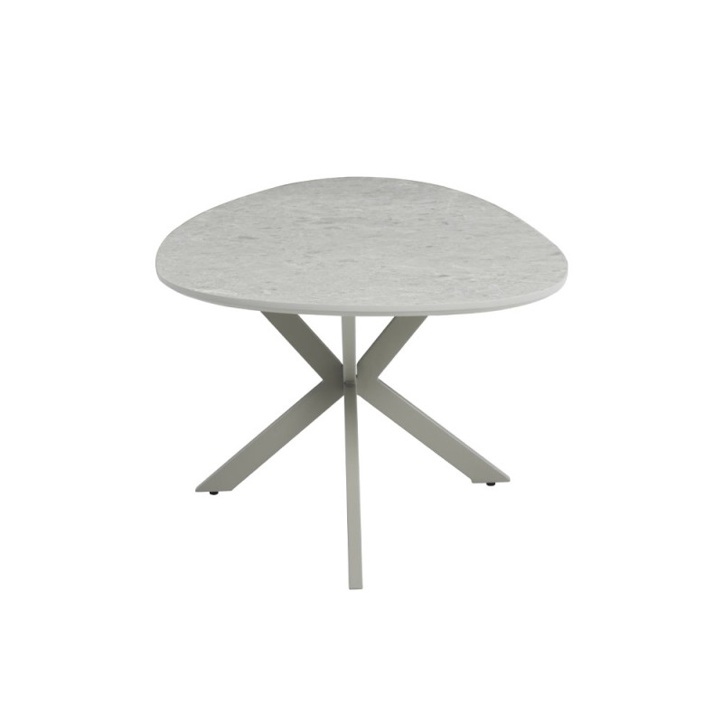 CASPIAN COFFEE TABLE ΓΚΡΙ ΜΕ ΟΨΗ ΜΑΡΜΑΡΟΥ LATTE 120x60x43cm