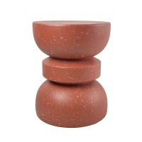TERRACOTTA SIDE TABLE TERRAZZO TERRACOTTA 36x36x46cm