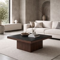 NUEZ COFFEE TABLE ΚΑΡΥΔΙ ΜΑΥΡΟ 79x79x40cm
