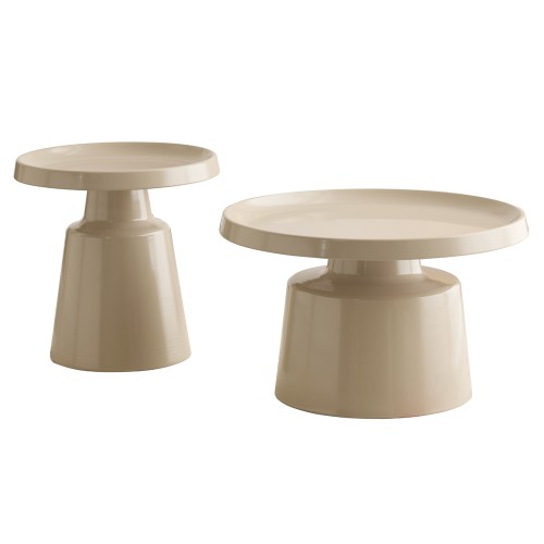 MOUSSE COFFEE TABLE SET 2ΤΕΜ CREAM CREAM 70x70x42cm