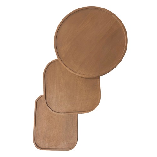 TETRIS COFFEE TABLE SET 3ΤΕΜ ΦΥΣΙΚΟ 45x45x60cm