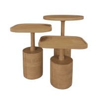 TETRIS COFFEE TABLE SET 3ΤΕΜ ΦΥΣΙΚΟ 45x45x60cm
