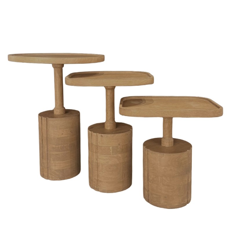 TETRIS COFFEE TABLE SET 3ΤΕΜ ΦΥΣΙΚΟ 45x45x60cm