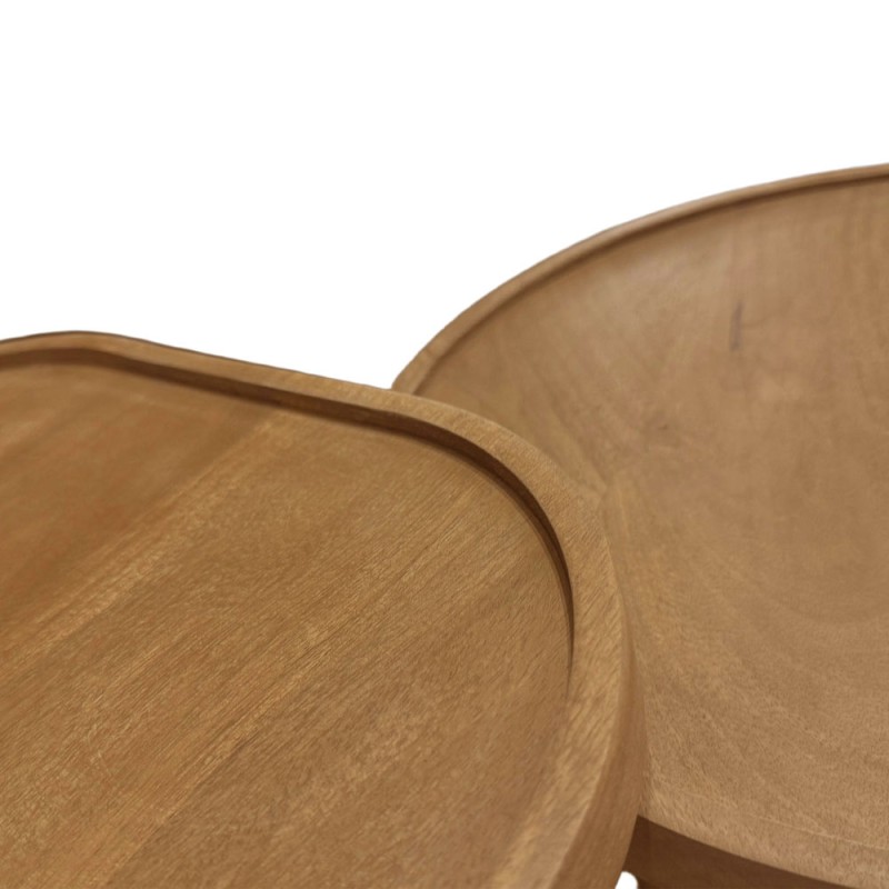 CUBIST SIDE TABLE SET 2ΤΕΜ ΦΥΣΙΚΟ 40x40x50cm