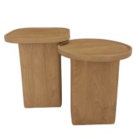 CUBIST SIDE TABLE SET 2ΤΕΜ ΦΥΣΙΚΟ 40x40x50cm