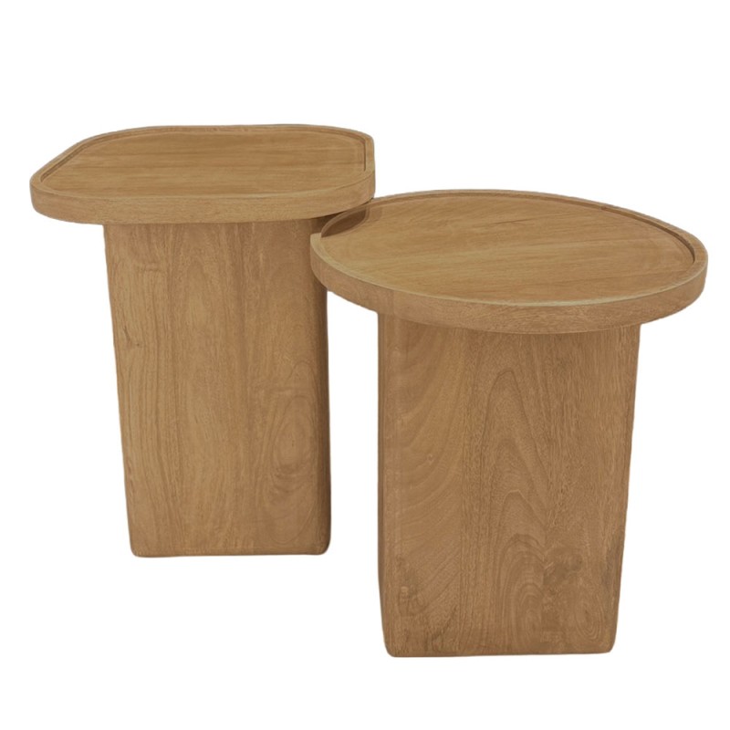 CUBIST SIDE TABLE SET 2ΤΕΜ ΦΥΣΙΚΟ 40x40x50cm