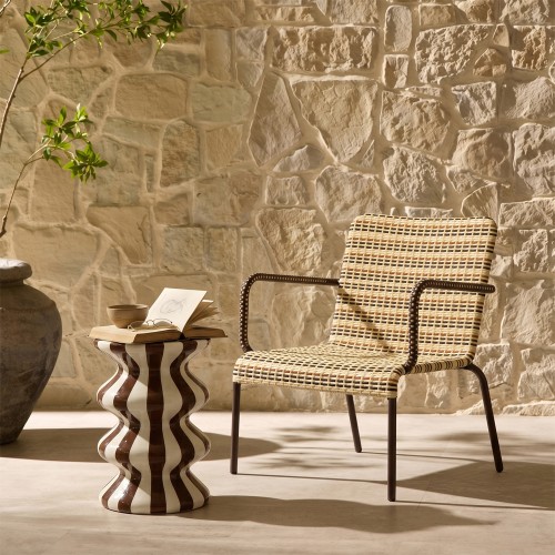 DULCE SIDE TABLE CREAM MOCCA 35x35x55cm