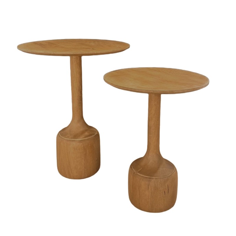 Σετ-2Τεμ.WABI SIDE TABLE SET 2ΤΕΜ ΦΥΣΙΚΟ 50x50x60cm
