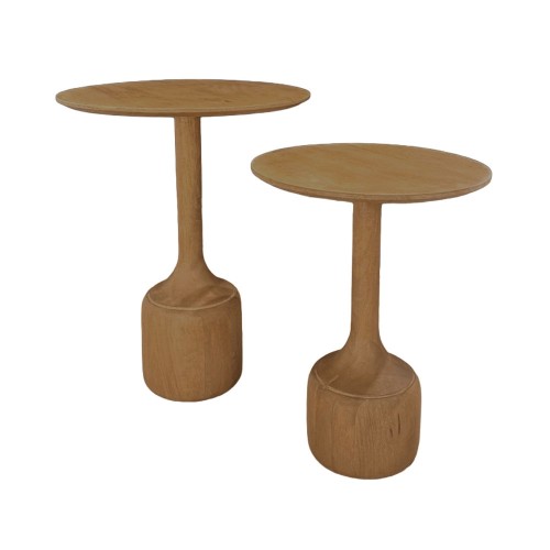 Σετ-2Τεμ.WABI SIDE TABLE SET 2ΤΕΜ ΦΥΣΙΚΟ 50x50x60cm