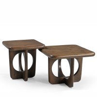ROUTE SIDE TABLE ΚΑΡΥΔΙ ΣΚΟΥΡΟ 50x50x50cm