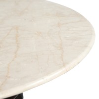 BEATLE SIDE TABLE ΚΑΦΕ ΣΚΟΥΡΟ BEIGE ΜΕ ΟΨΗ ΜΑΡΜΑΡΟΥ 50x50x50cm