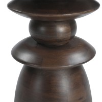 BEATLE SIDE TABLE ΚΑΦΕ ΣΚΟΥΡΟ BEIGE ΜΕ ΟΨΗ ΜΑΡΜΑΡΟΥ 50x50x50cm