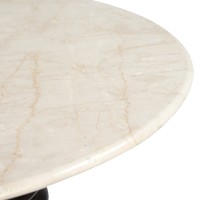 BEATLE COFFEE TABLE ΚΑΦΕ ΣΚΟΥΡΟ BEIGE ΜΕ ΟΨΗ ΜΑΡΜΑΡΟΥ 80x80x40cm