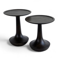 BORDS SIDE TABLE ΚΑΡΥΔΙ ΣΚΟΥΡΟ 40x40x50cm