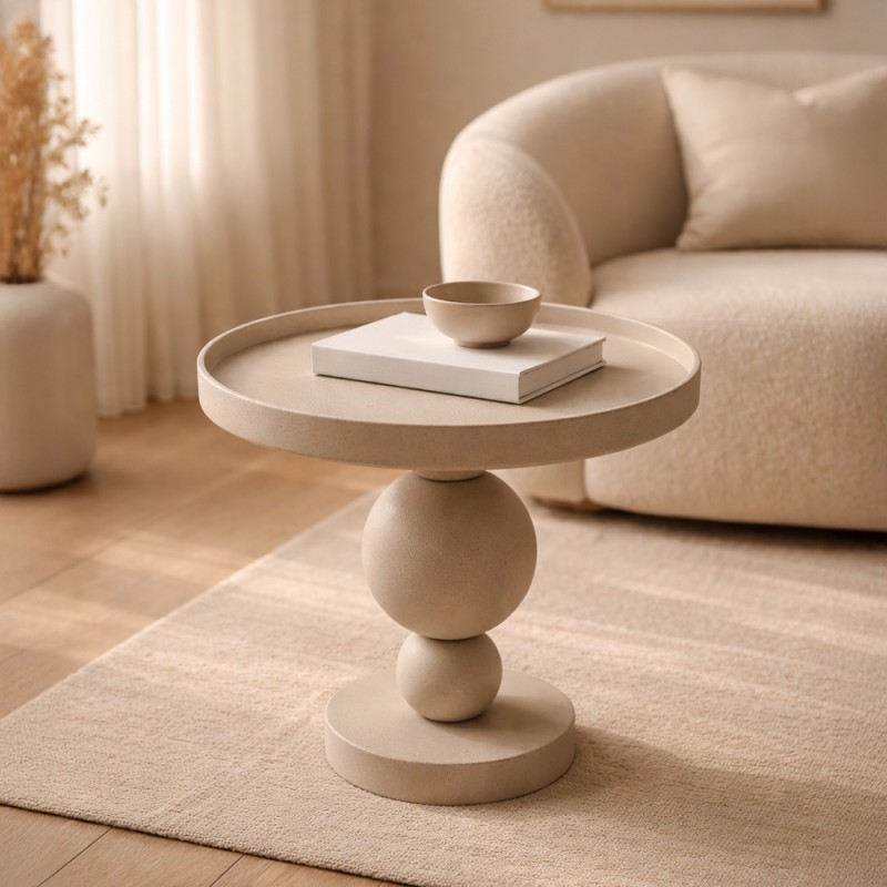 SFERA SIDE TABLE ΜΠΕΖ 45x45x45cm