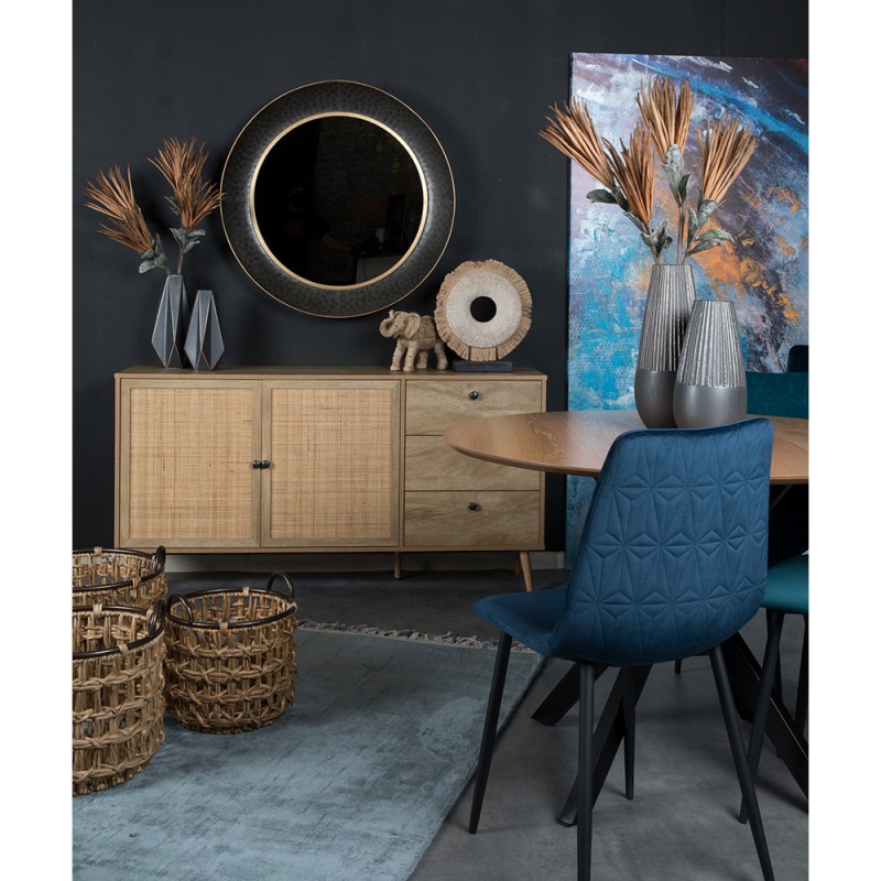 AMMOS ΜΠΟΥΦΕΣ 3ΣΥΡΤΑΡΙΑ ΦΥΣΙΚΟ ΜΕ RATTAN 150x39x79cm