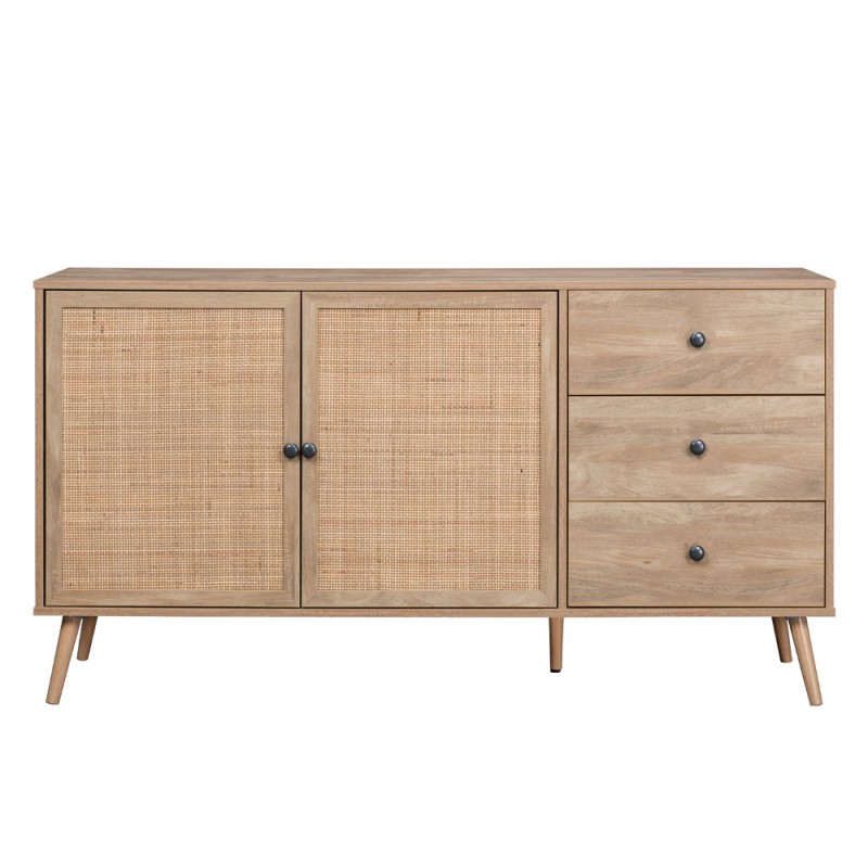 AMMOS ΜΠΟΥΦΕΣ 3ΣΥΡΤΑΡΙΑ ΦΥΣΙΚΟ ΜΕ RATTAN 150x39x79cm