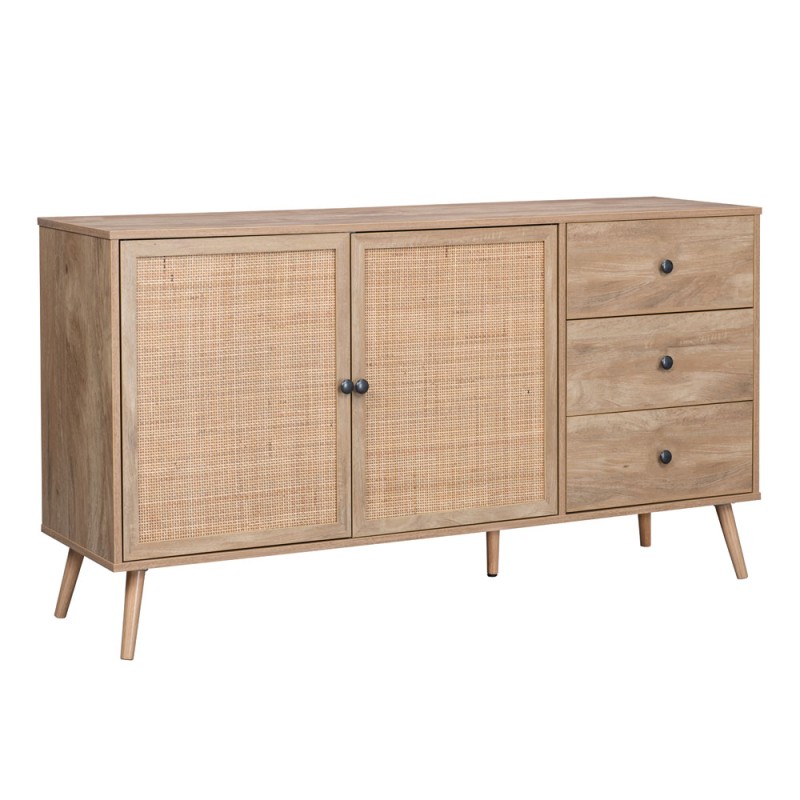AMMOS ΜΠΟΥΦΕΣ 3ΣΥΡΤΑΡΙΑ ΦΥΣΙΚΟ ΜΕ RATTAN 150x39x79cm