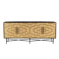 RITZ ΜΠΟΥΦΕΣ 4ΠΟΡΤΕΣ ΜΑΥΡΟ ΧΡΥΣΟ ΜΑΤ 180x45x76cm