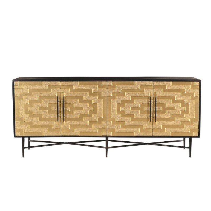 RITZ ΜΠΟΥΦΕΣ 4ΠΟΡΤΕΣ ΜΑΥΡΟ ΧΡΥΣΟ ΜΑΤ 180x45x76cm