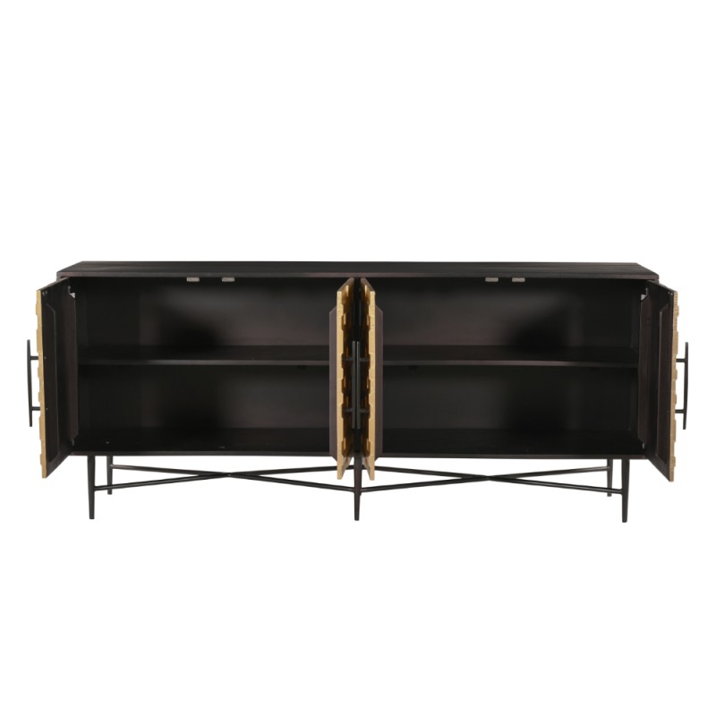 RITZ ΜΠΟΥΦΕΣ 4ΠΟΡΤΕΣ ΜΑΥΡΟ ΧΡΥΣΟ ΜΑΤ 180x45x76cm