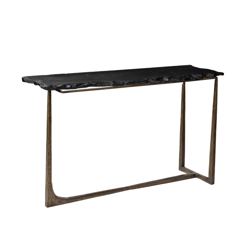 PIEDRA ΚΟΝΣΟΛΑ ΓΚΡΙ ΣΚΟΥΡΟ BRASS ANTIQUE 128x42x75cm
