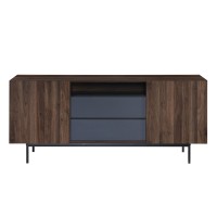 GROOVES ΜΠΟΥΦΕΣ 2ΠΟΡΤΕΣ 2ΣΥΡΤΑΡΙΑ ΚΑΡΥΔΙ ΓΚΡΙ 180x40x80cm