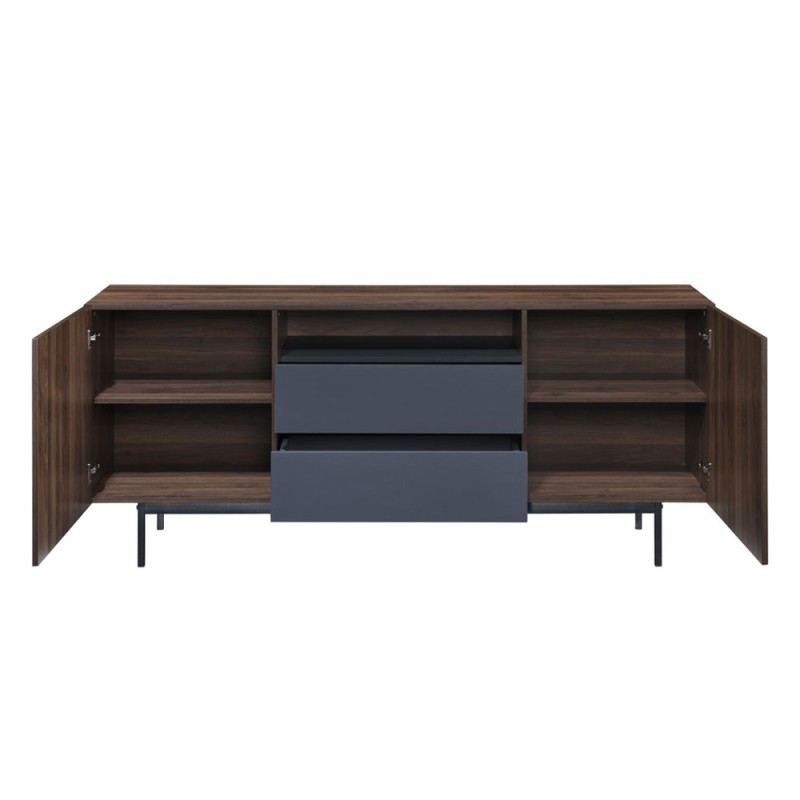 GROOVES ΜΠΟΥΦΕΣ 2ΠΟΡΤΕΣ 2ΣΥΡΤΑΡΙΑ ΚΑΡΥΔΙ ΓΚΡΙ 180x40x80cm