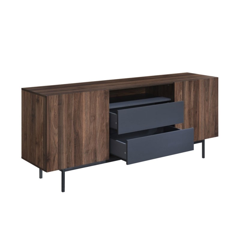 GROOVES ΜΠΟΥΦΕΣ 2ΠΟΡΤΕΣ 2ΣΥΡΤΑΡΙΑ ΚΑΡΥΔΙ ΓΚΡΙ 180x40x80cm