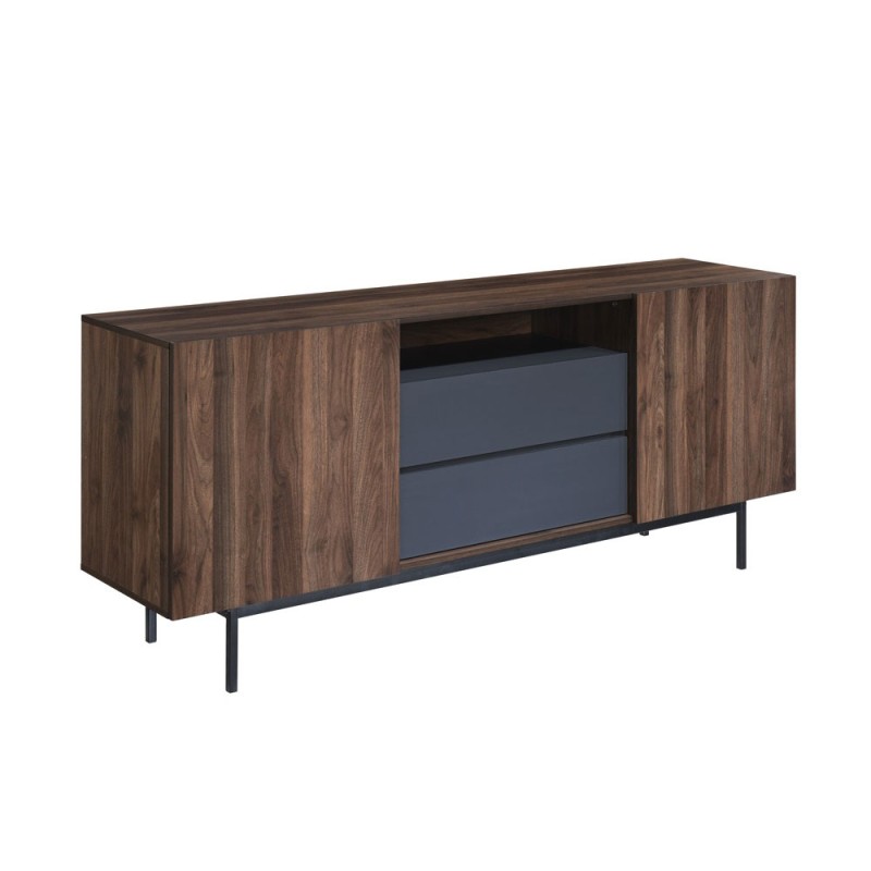 GROOVES ΜΠΟΥΦΕΣ 2ΠΟΡΤΕΣ 2ΣΥΡΤΑΡΙΑ ΚΑΡΥΔΙ ΓΚΡΙ 180x40x80cm
