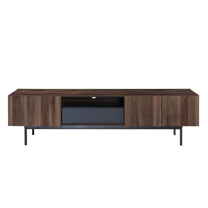 GROOVES TV STAND 3ΠΟΡΤΕΣ 1ΣΥΡΤΑΡΙ ΚΑΡΥΔΙ ΓΚΡΙ 180x40x50cm