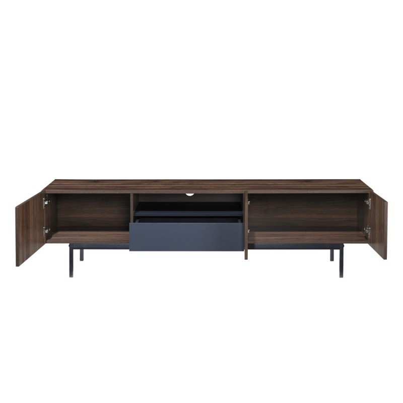 GROOVES TV STAND 3ΠΟΡΤΕΣ 1ΣΥΡΤΑΡΙ ΚΑΡΥΔΙ ΓΚΡΙ 180x40x50cm