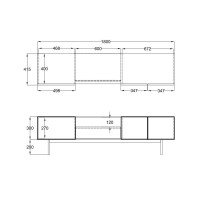 GROOVES TV STAND 3ΠΟΡΤΕΣ 1ΣΥΡΤΑΡΙ ΚΑΡΥΔΙ ΓΚΡΙ 180x40x50cm