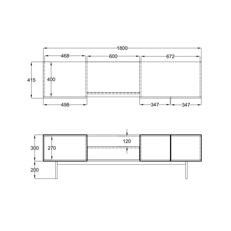 GROOVES TV STAND 3ΠΟΡΤΕΣ 1ΣΥΡΤΑΡΙ ΚΑΡΥΔΙ ΓΚΡΙ 180x40x50cm