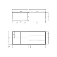 BLACKBIRD ΜΠΟΥΦΕΣ 2ΠΟΡΤΕΣ 3ΣΥΡΤΑΡΙΑ RIVIERA OAK ΜΑΥΡΟ 150x40x75.5cm