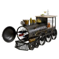 TRAIN ΚΟΝΣΟΛΑ BAR GUNMETAL ΦΥΣΙΚΟ 226x60x104cm